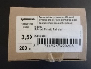 schroef voor classic rail alu kleur verpakking